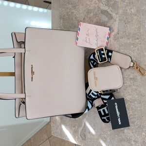 NWT Karl Lagerfeld Pink Tote Bag